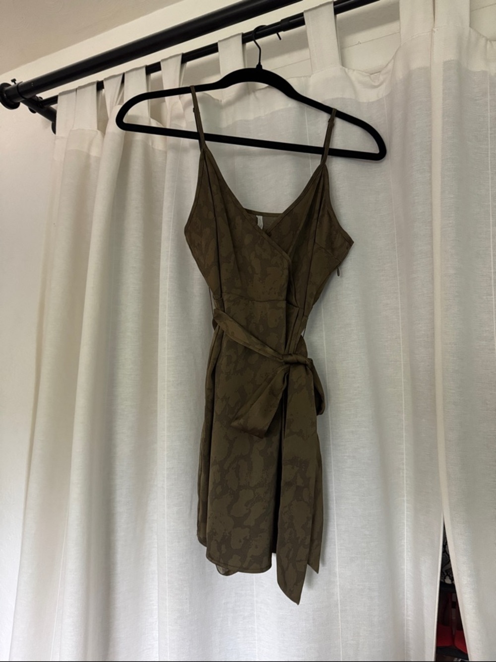Urban Outfitters Olive Wrap Mini Dress with Tie